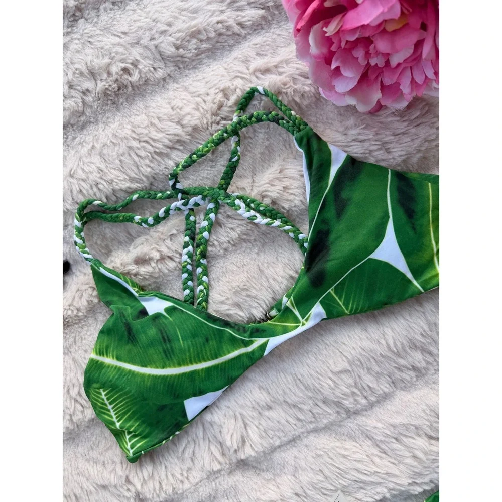 CUPSHE Green Tropical Leaf‎ Bikini Set | NWT - SIZE S